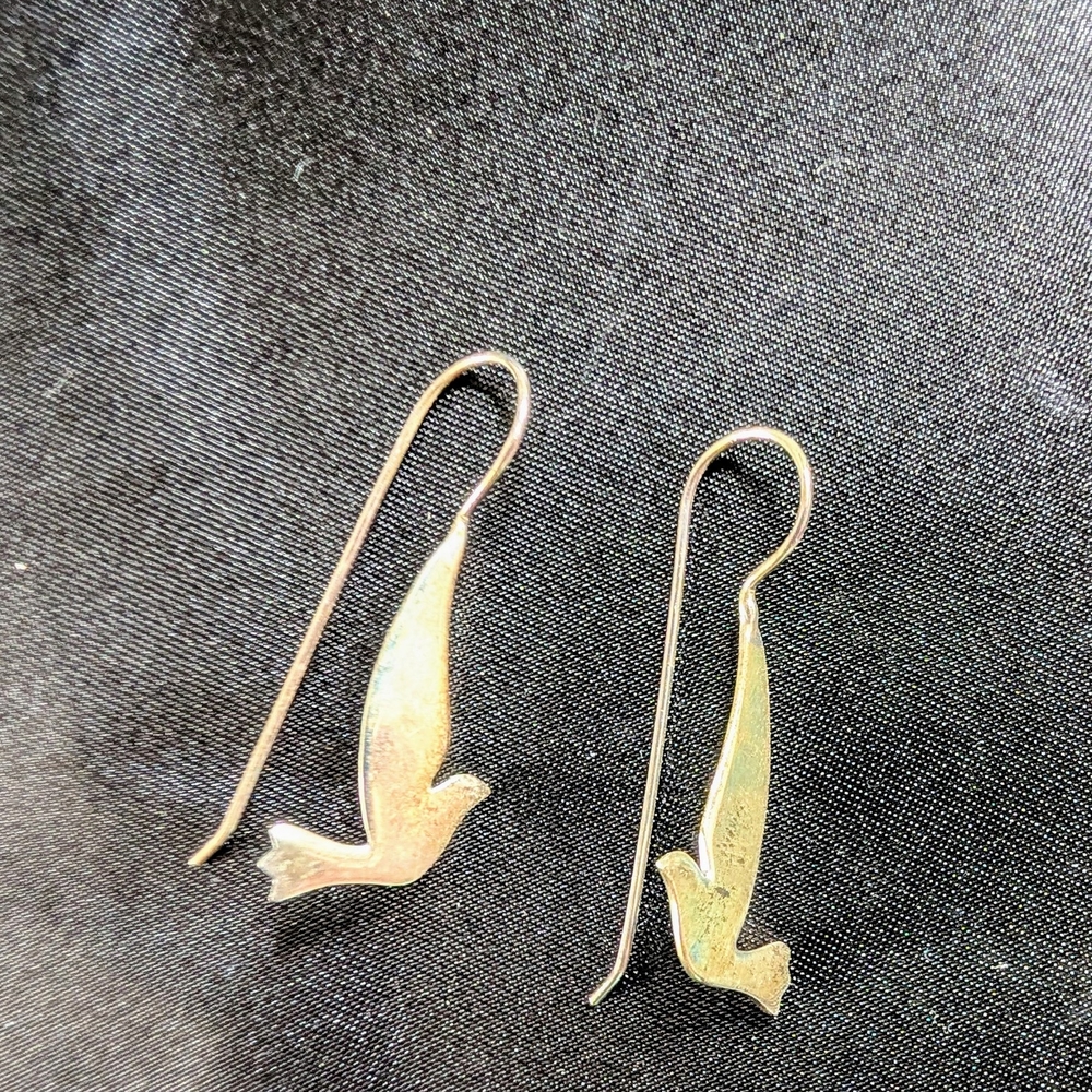 Gold Bird Dangle Earrings